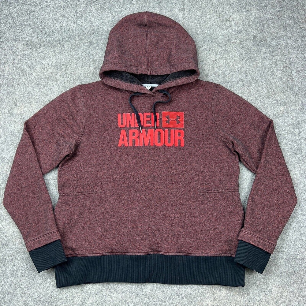 Under Armour Sweater Womens Large Brown Hoodie‎ Threadborne Fleece Sweatshirt